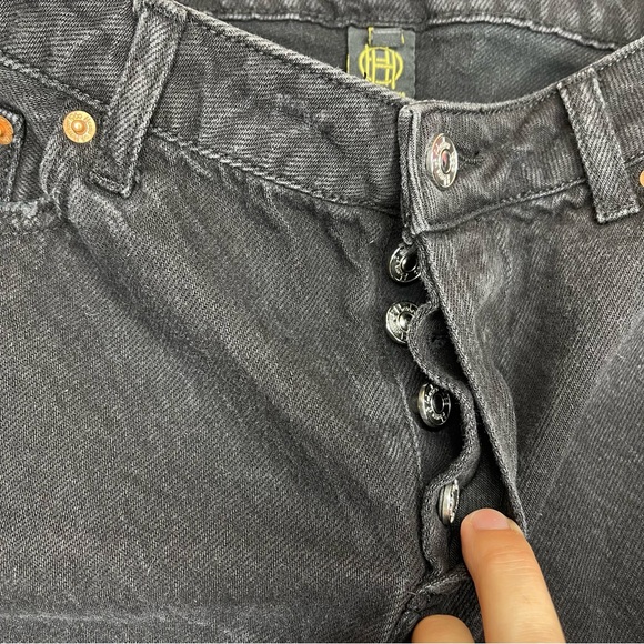 House of Harlow 1960 Black Button Fly Denim Cut Off Shorts Size 28 - Picture 9 of 9